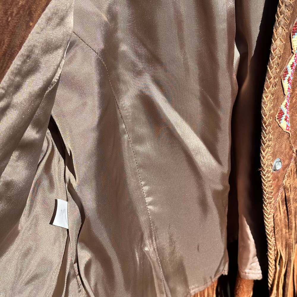 Vintage Leather Western Fringe Jacket - Picture 5 of 8